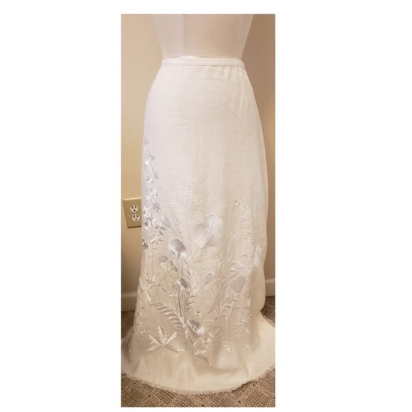 Armand Ventilo France Floral Embroidered Maxi Skirt Size-EU 46/US L - Picture 4 of 9